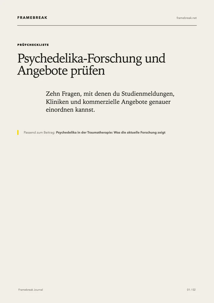Vorschau des PDFs „Psychedelika-Forschung und Angebote prüfen“